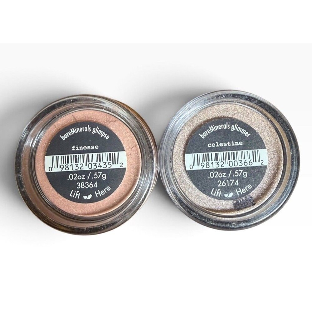 bareMinerals Glimpse Shimmer Single Eyeshadow Lot 2 Finesse & Celestine 0.02oz